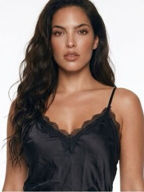 VICTORIA’S SECRET | NEW Black Lace Trim Cami Tank Top Pajama Women’s Size XL